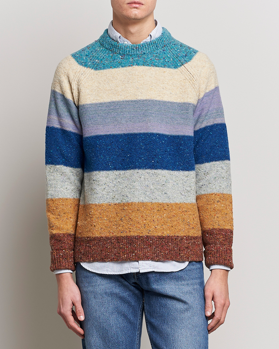 Mies |  | Paul Smith | Heavy Knitted Stripe Sweater Blue