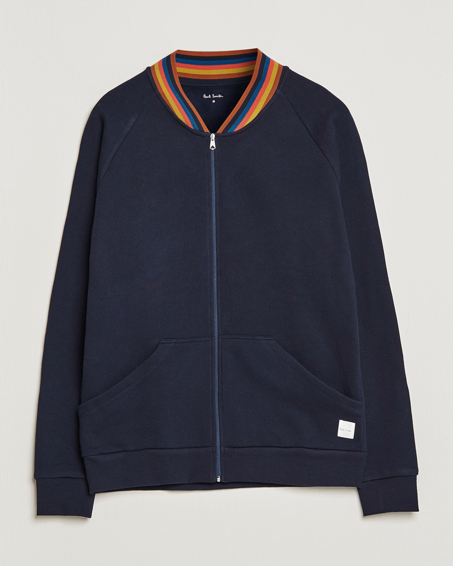 Mies | Paul Smith Bright Stripe Sweat Full Zip Navy | Paul Smith | Bright Stripe Sweat Full Zip Navy