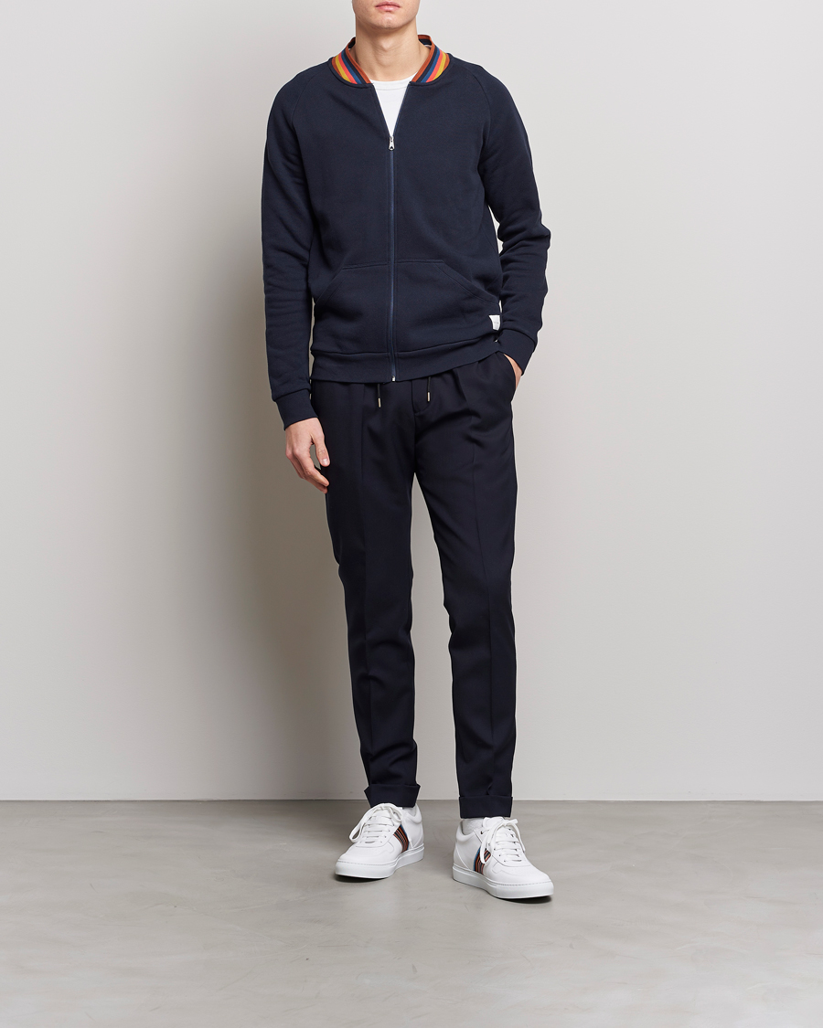 Mies | Paul Smith Bright Stripe Sweat Full Zip Navy | Paul Smith | Bright Stripe Sweat Full Zip Navy