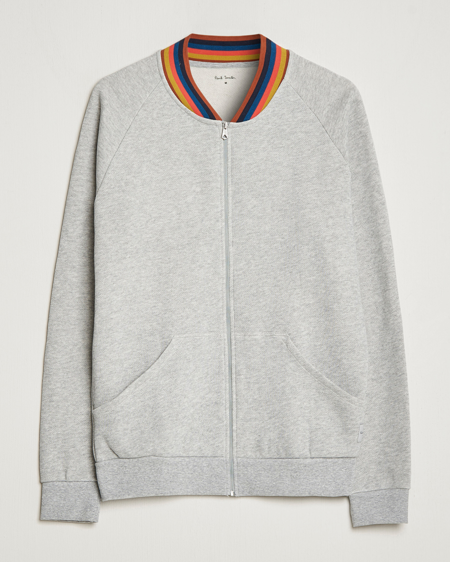 Mies | Paul Smith Bright Stripe Sweat Full Zip Grey | Paul Smith | Bright Stripe Sweat Full Zip Grey