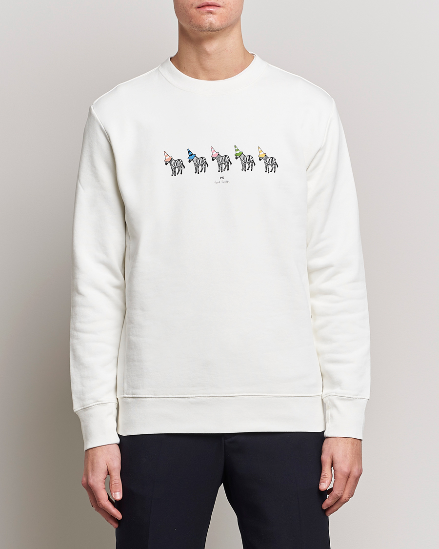 Mies |  | PS Paul Smith | Zebra Organic Cotton Sweatshirt Ecru