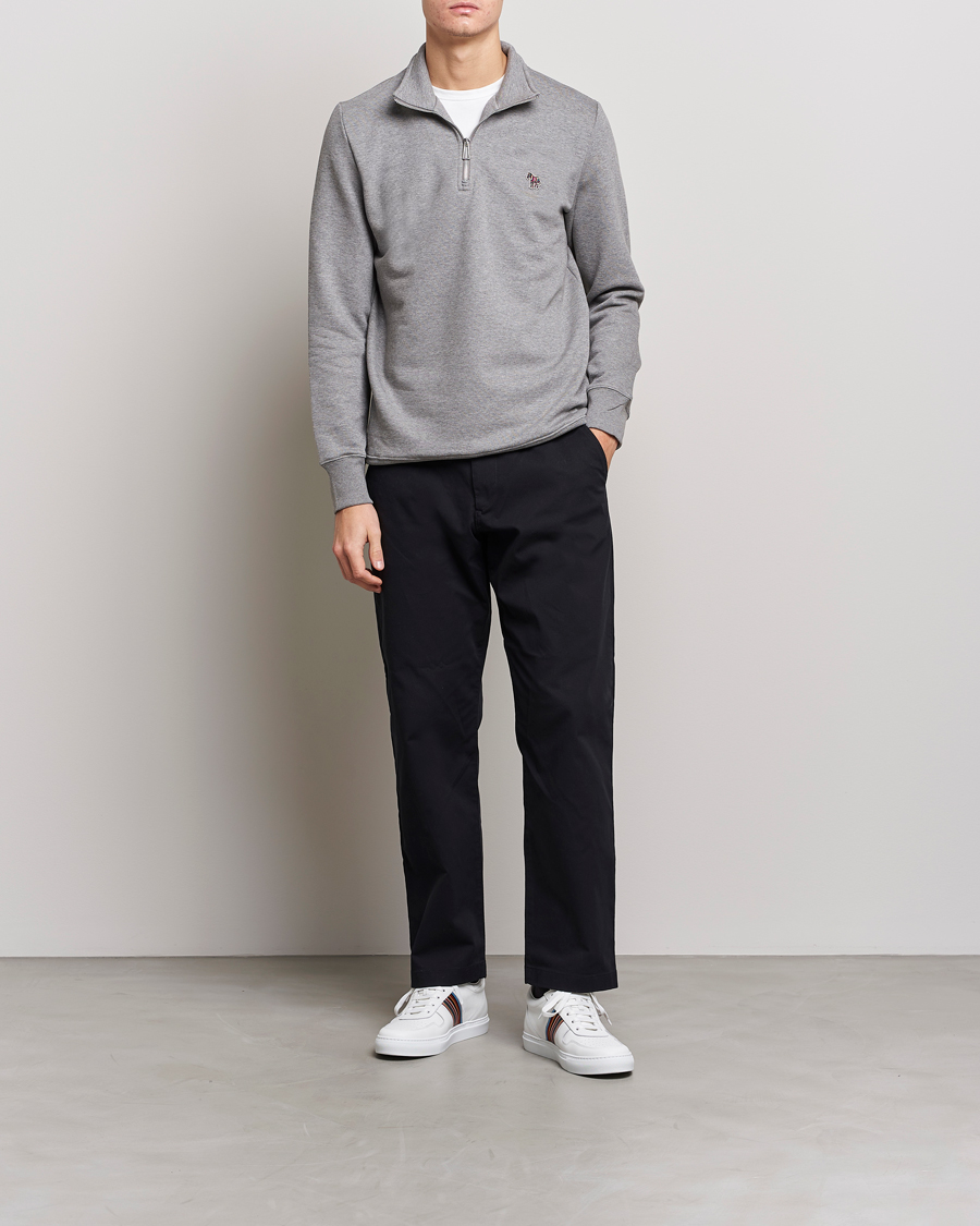 Mies | Puserot | PS Paul Smith | Organic Cotton Zebra Half Zip Grey Melange