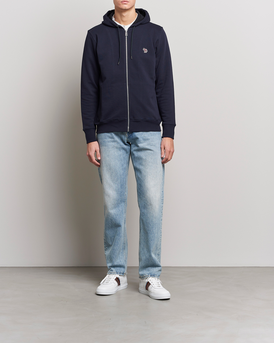 Mies | Puserot | PS Paul Smith | Zebra Organic Cotton Full Zip Sweater Navy
