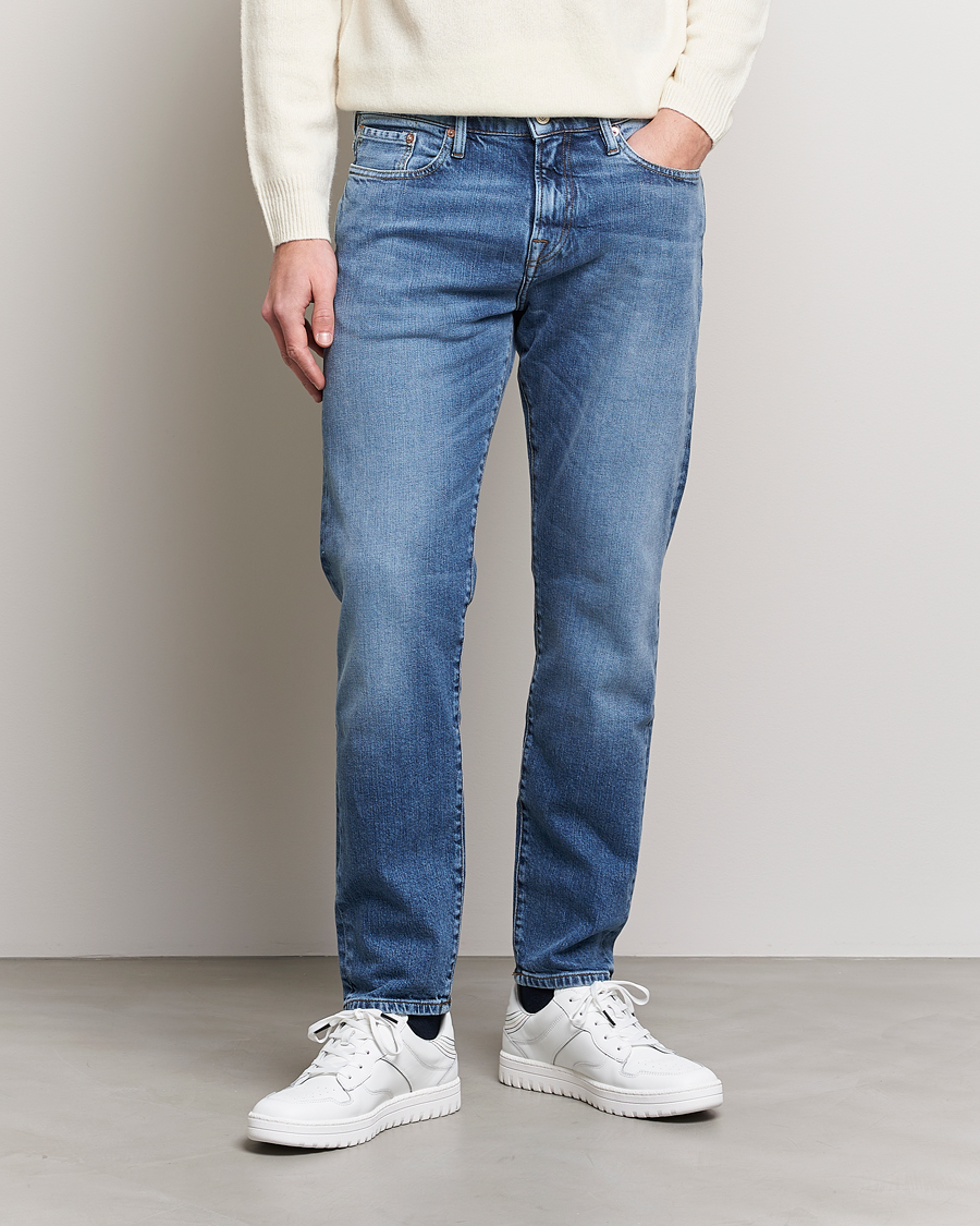 Mies | PS Paul Smith | PS Paul Smith | Taped Fit Organic Cotton Jeans Mid Blue
