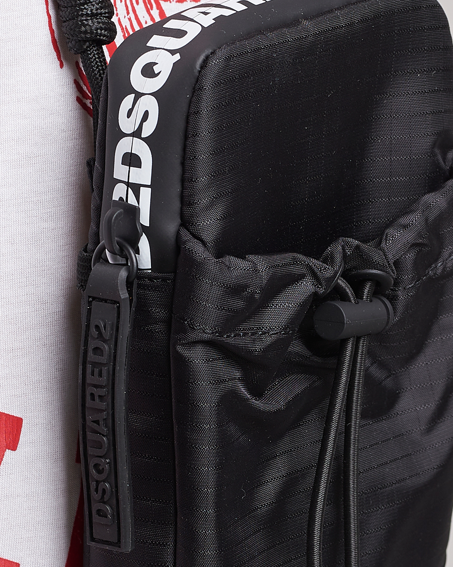 Mies | Dsquared2 Ripstop Phone Neck Pouch Black | Dsquared2 | Ripstop Phone Neck Pouch Black