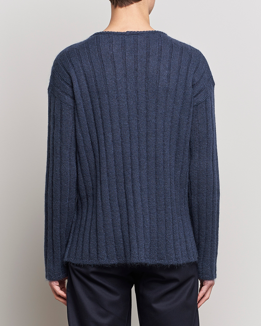 Mies | Puserot | Giorgio Armani | Rib Stitch Mohair Sweater Navy
