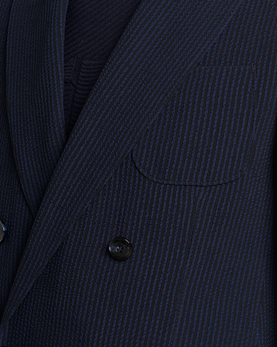 Mies | Pikkutakit | Giorgio Armani | Double Breasted Seersucker Blazer Navy