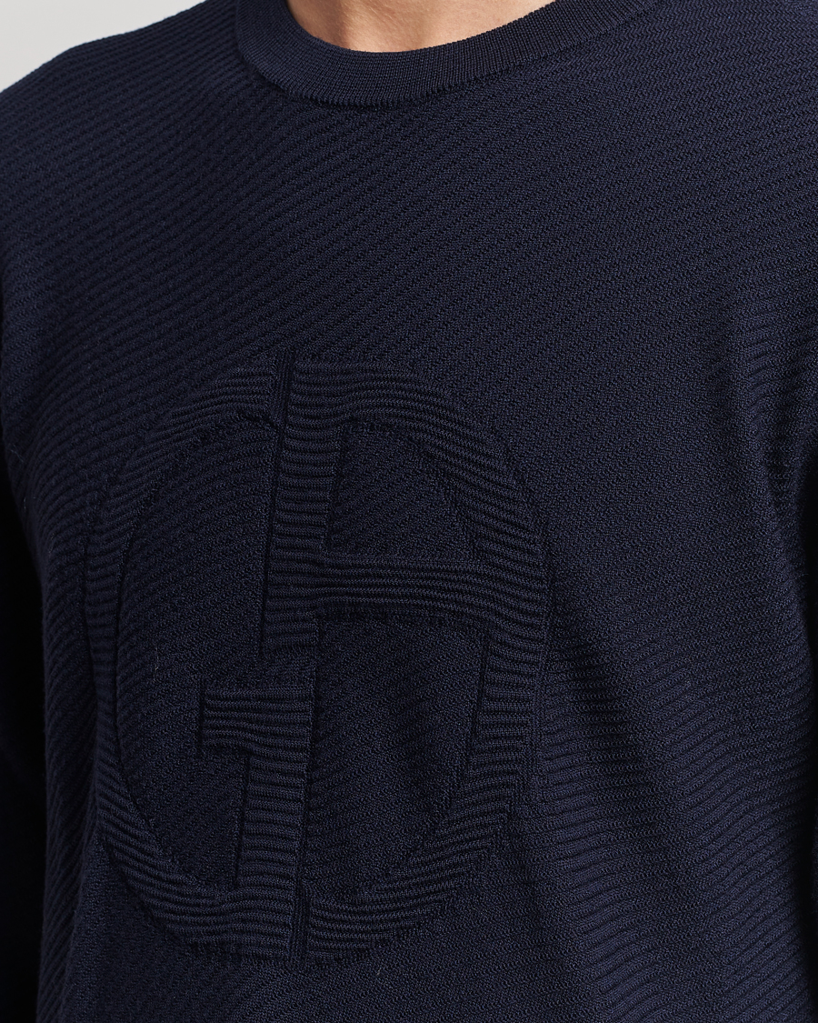 Mies | Puserot | Giorgio Armani | Diagonal Logo Pullover Navy