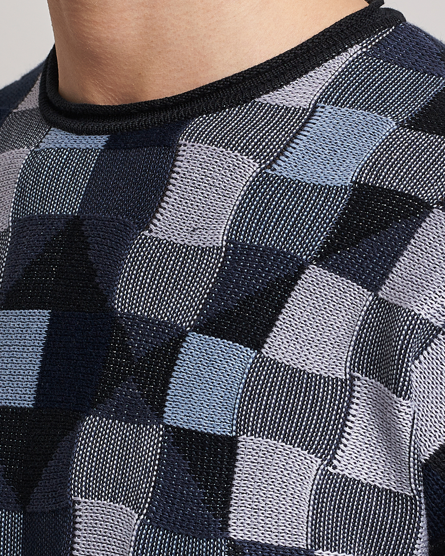 Mies | Puserot | Giorgio Armani | Geometrical Patchwork Sweater Navy/White