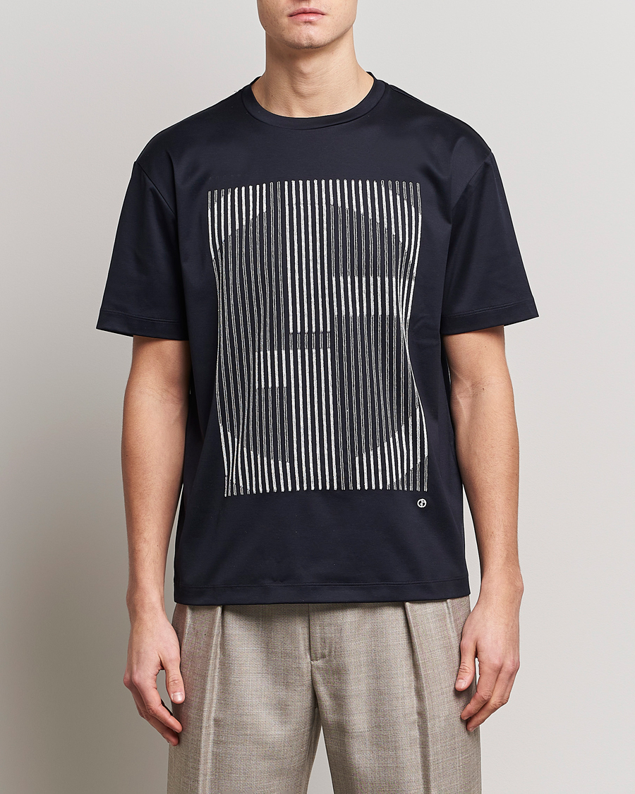 Mies | Giorgio Armani | Giorgio Armani | Abstract Logo T-Shirt Navy