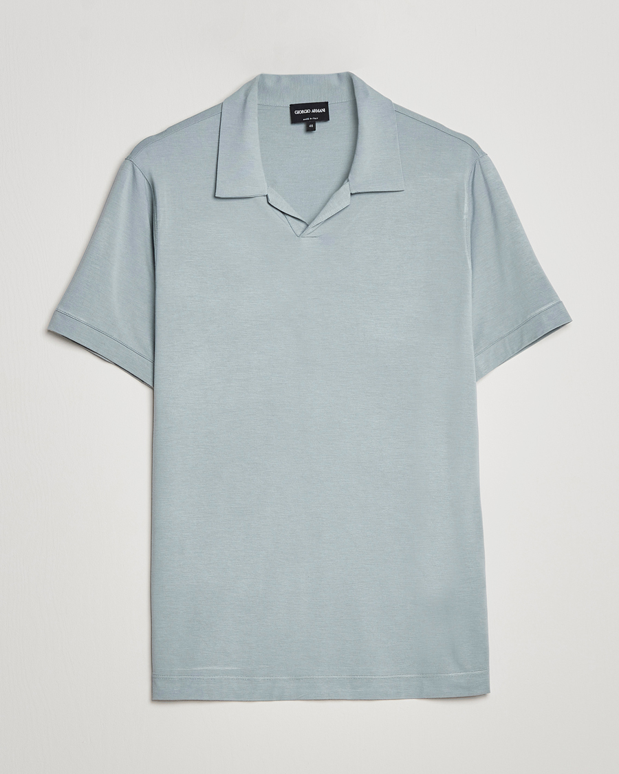 Mies | Pikeet | Giorgio Armani | Short Sleeve Stretch Polo Light Grey