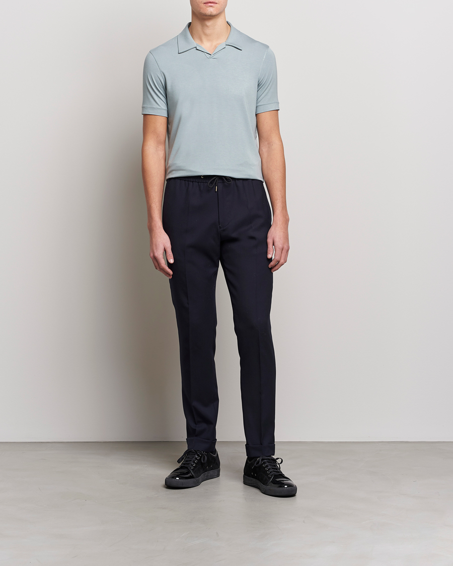 Mies | Pikeet | Giorgio Armani | Short Sleeve Stretch Polo Light Grey
