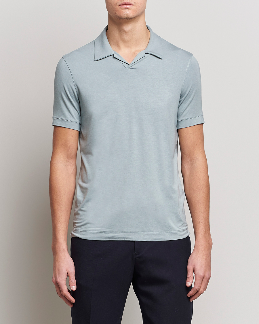 Mies |  | Giorgio Armani | Short Sleeve Stretch Polo Light Grey