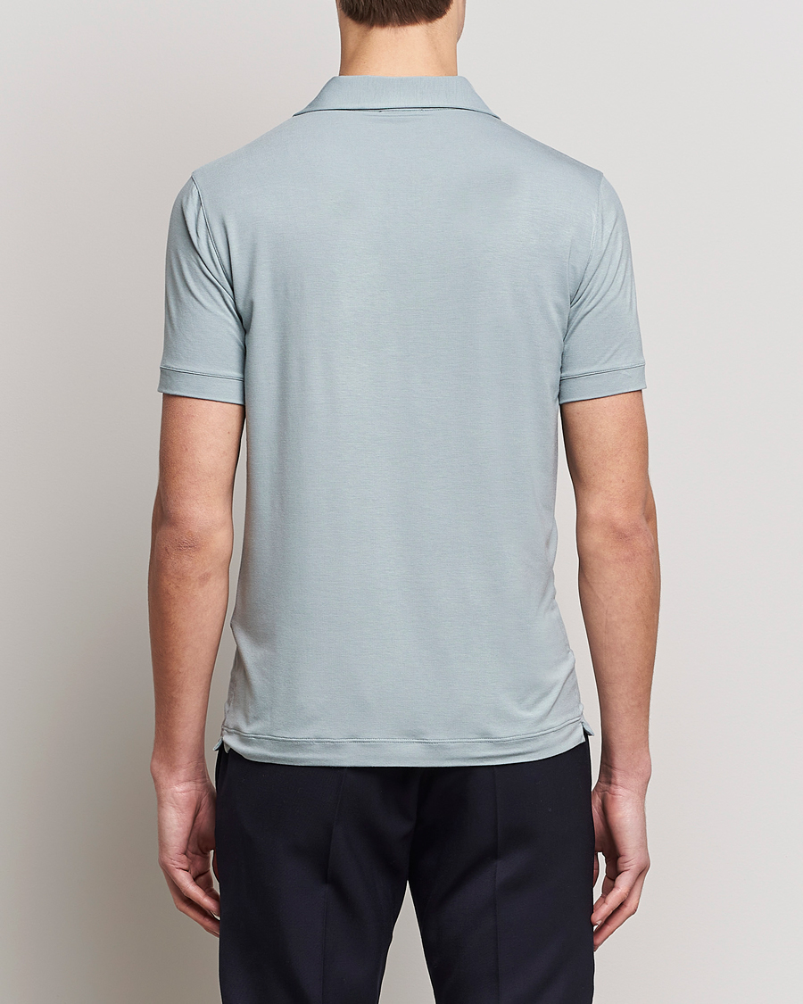 Mies | Pikeet | Giorgio Armani | Short Sleeve Stretch Polo Light Grey