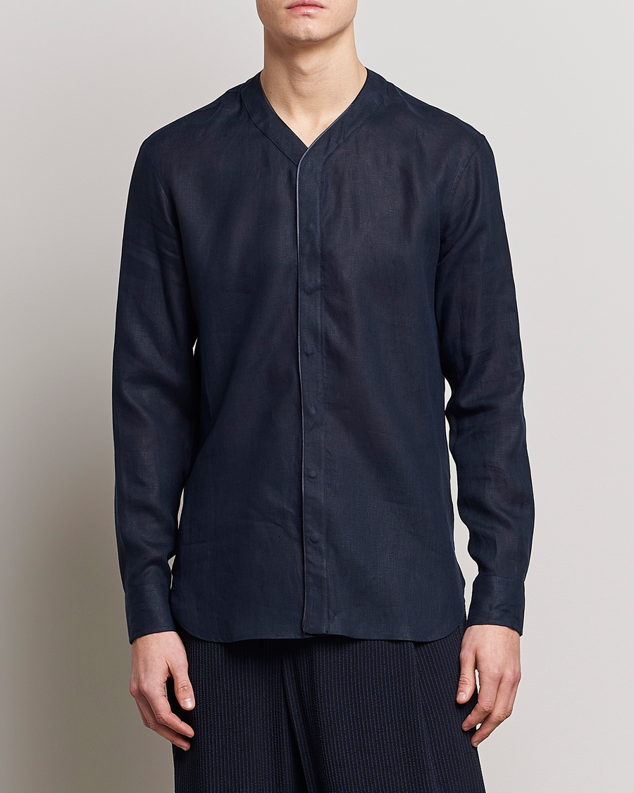Mies |  | Giorgio Armani | Linen Guru Shirt Navy