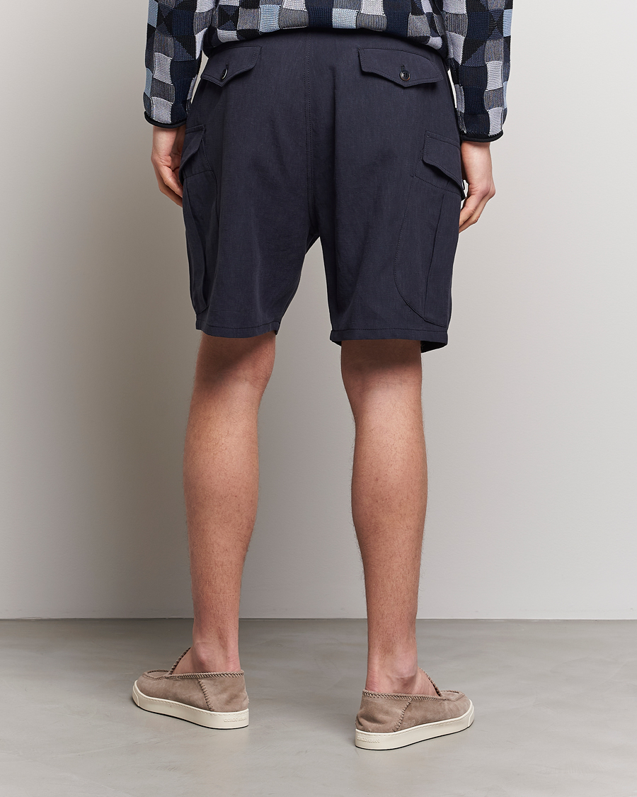 Mies | Shortsit | Giorgio Armani | Linen Cargo Shorts Navy