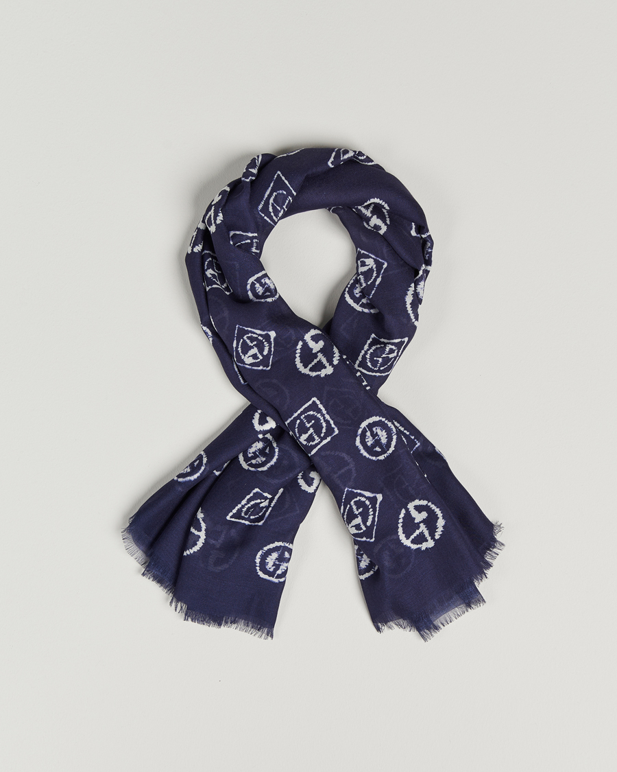 Mies | Giorgio Armani Woven Logo Scarf Navy | Giorgio Armani | Woven Logo Scarf Navy