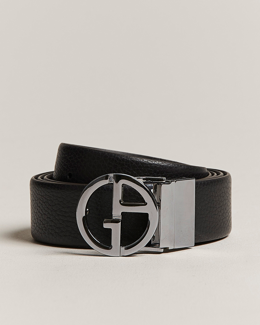 Mies | Giorgio Armani Reversible Leather Belt Black | Giorgio Armani | Reversible Leather Belt Black