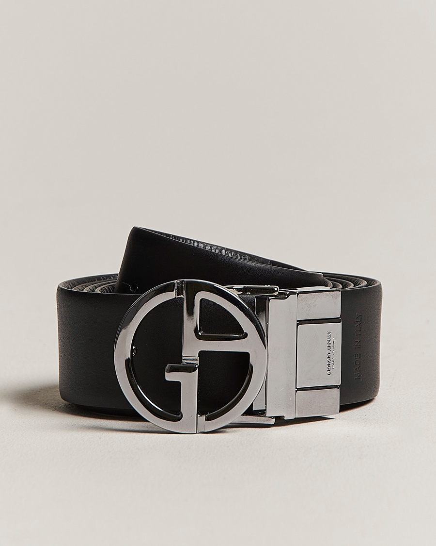 Mies | Giorgio Armani Reversible Leather Belt Black | Giorgio Armani | Reversible Leather Belt Black