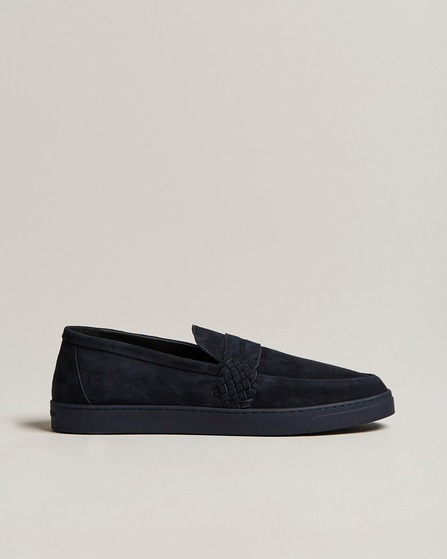 Mies | Giorgio Armani Suede Intrecci Loafers Navy | Giorgio Armani | Suede Intrecci Loafers Navy