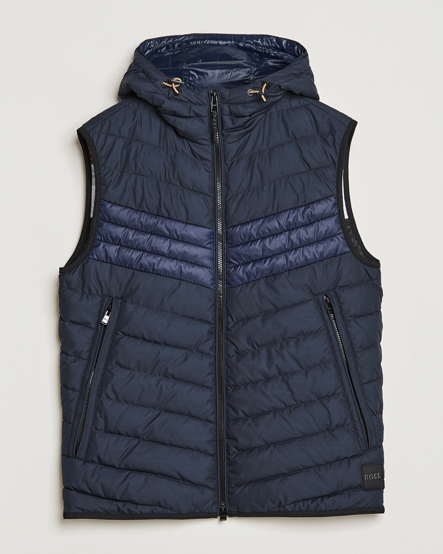 Mies | Ulkoliivit | BOSS BLACK | Coviltra Down Hooded Vest Dark Blue