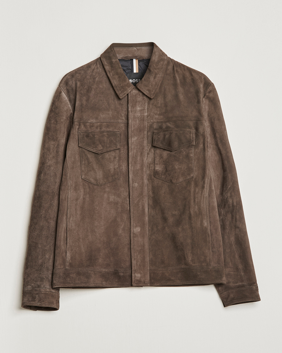 Mies | Takit | BOSS BLACK | Mucker Suede Jacket Dark Grey