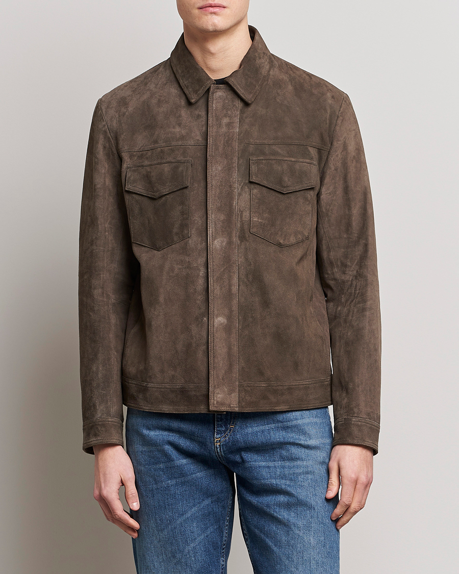 Mies | Takit | BOSS BLACK | Mucker Suede Jacket Dark Grey