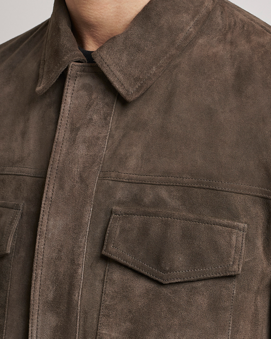 Mies | Takit | BOSS BLACK | Mucker Suede Jacket Dark Grey
