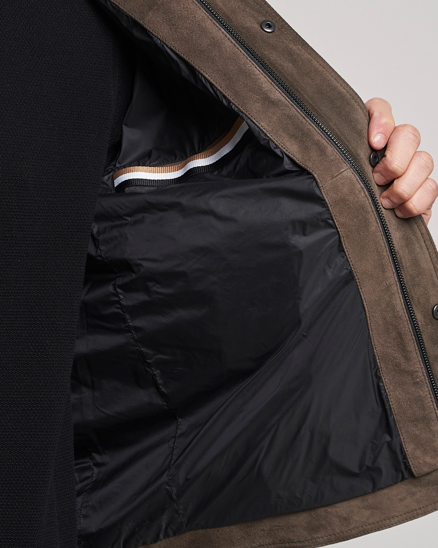 Mies | Takit | BOSS BLACK | Mucker Suede Jacket Dark Grey