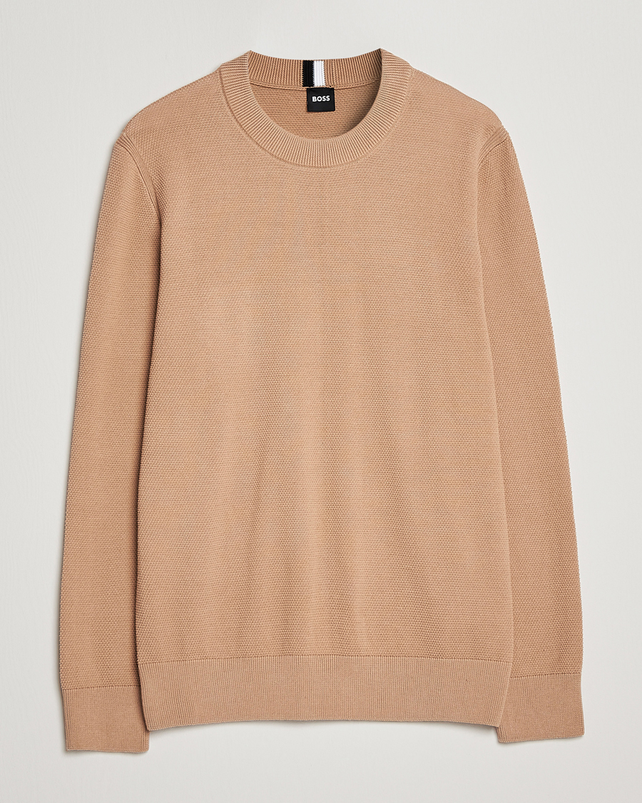 Mies | Puserot | BOSS BLACK | Ecaio Knitted Sweater Medium Beige