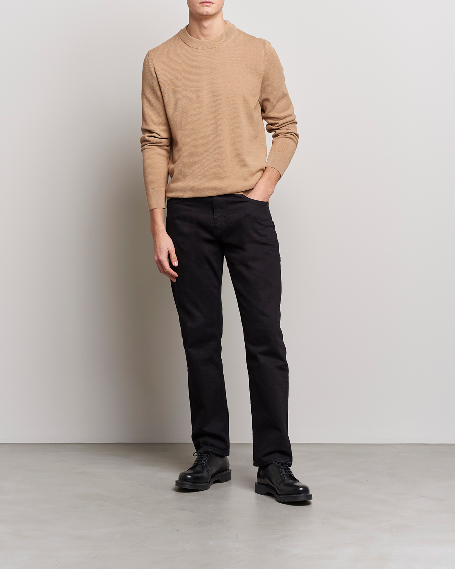 Mies | Puserot | BOSS BLACK | Ecaio Knitted Sweater Medium Beige