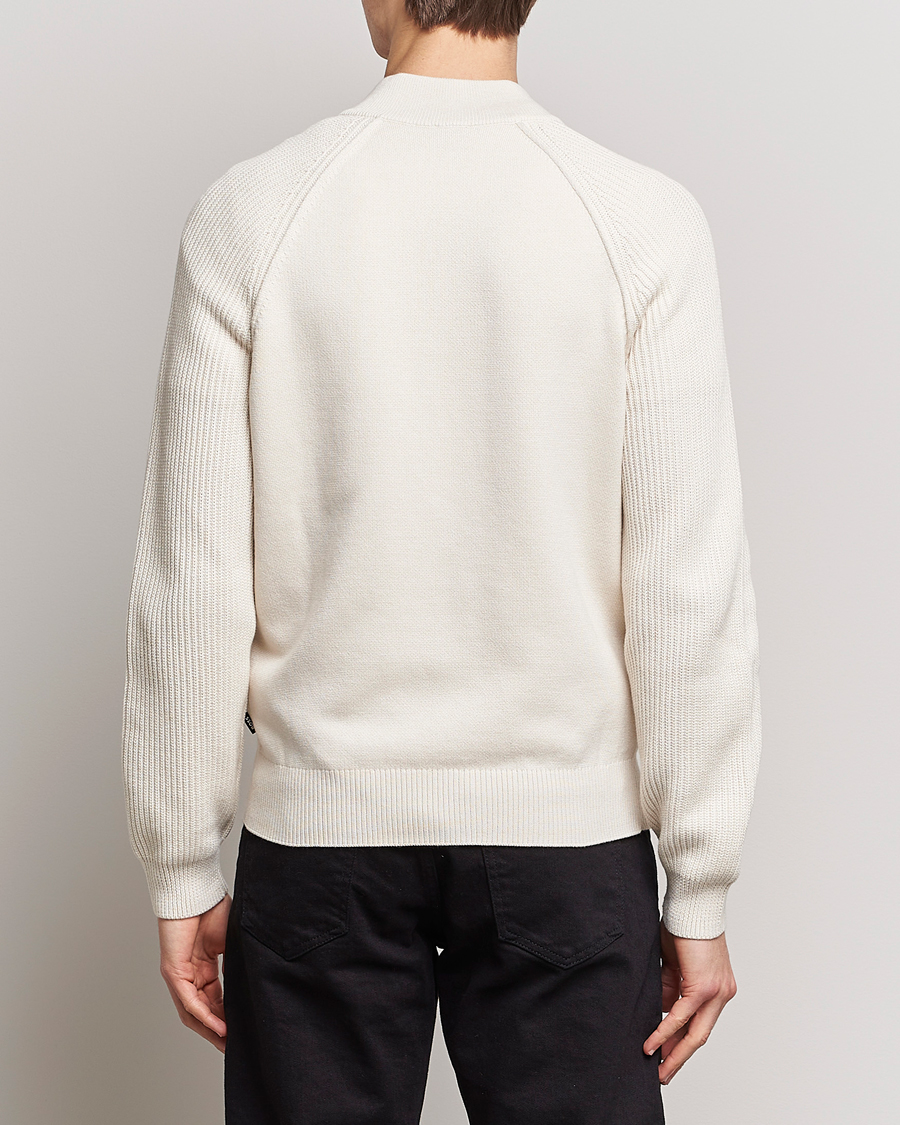 Mies | Puserot | BOSS BLACK | Grissino Structured Knitted Full-Zip Open White