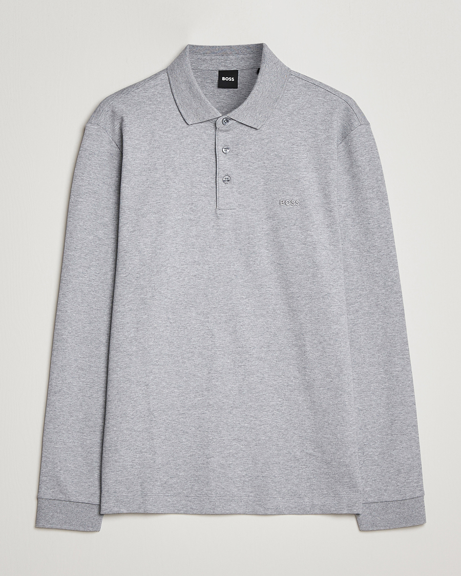 Mies | Puserot | BOSS BLACK | Pado Knitted Polo Shirt Silver