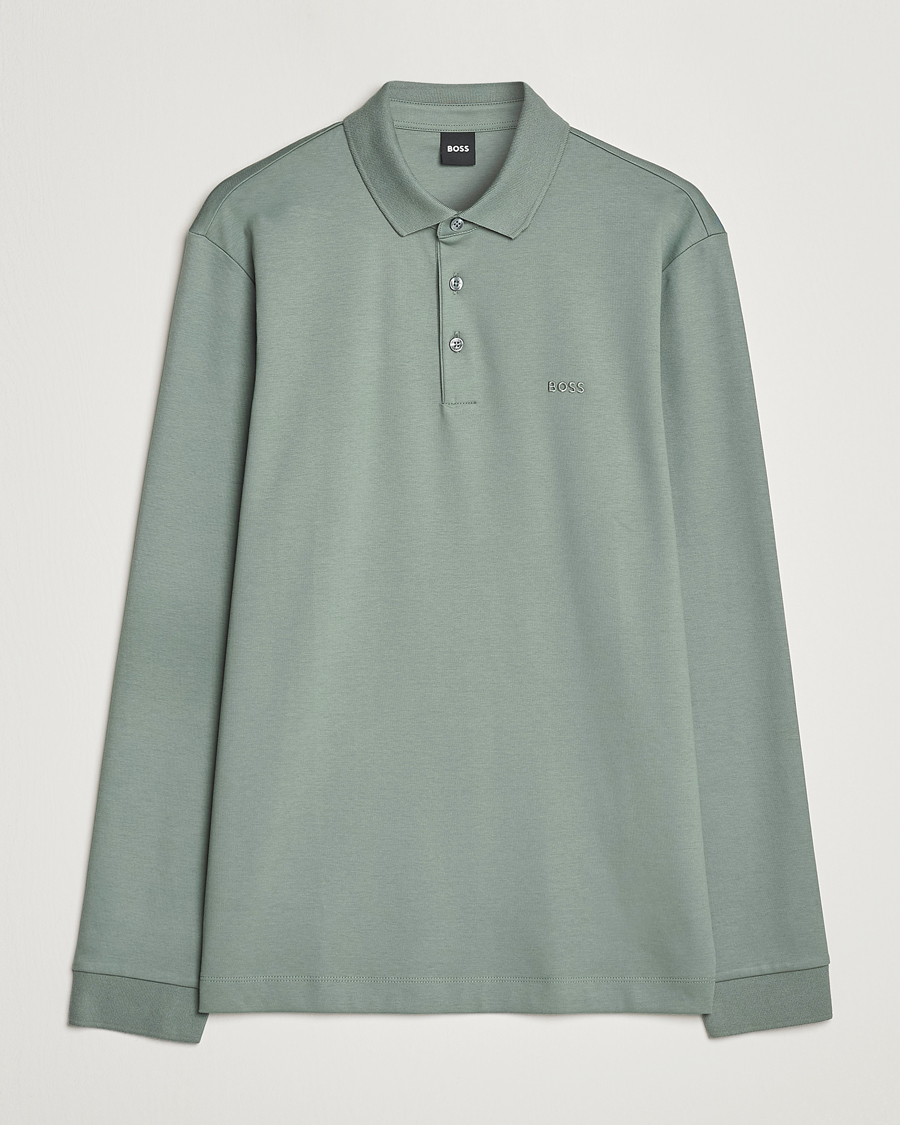 Mies | Puserot | BOSS BLACK | Pado Knitted Polo Shirt Open Green