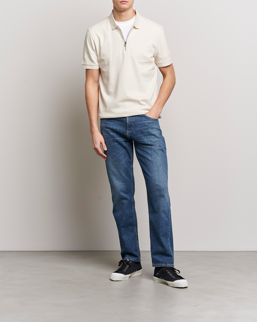 Mies | Pikeet | BOSS BLACK | Paras Structured Polo Open White