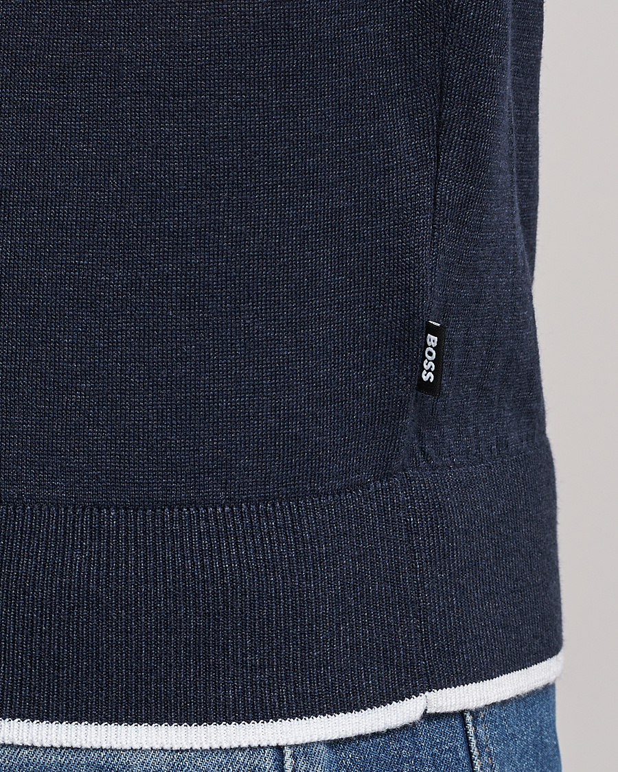 Mies | T-paidat | BOSS BLACK | Giacco Knitted Crew Neck T-Shirt Dark Blue