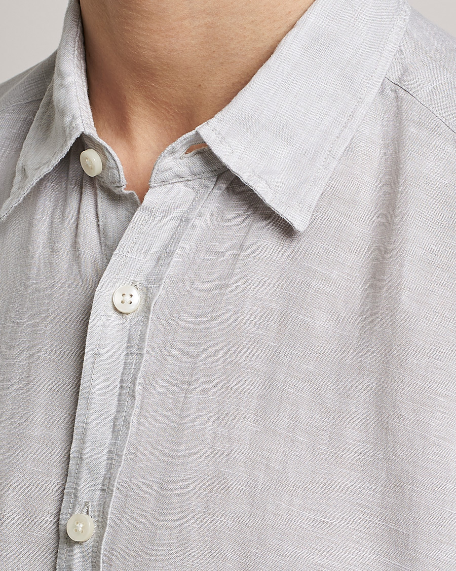 Mies | Kauluspaidat | BOSS BLACK | Liam Linen Shirt Light Grey