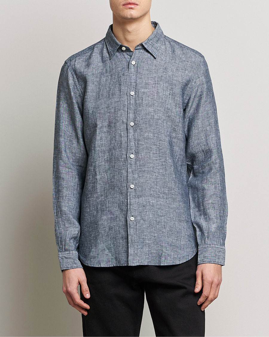 Mies |  | BOSS BLACK | Liam Linen Shirt Dark Blue
