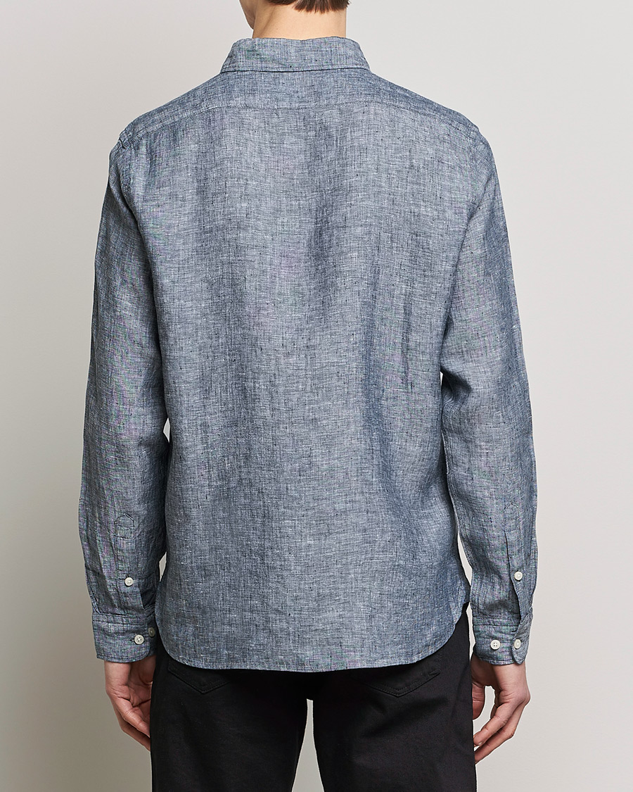 Mies | Kauluspaidat | BOSS BLACK | Liam Linen Shirt Dark Blue