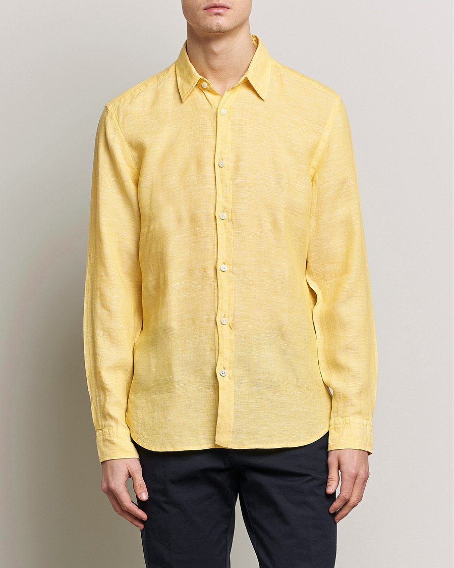 Mies | Pellavapaidat | BOSS BLACK | Liam Linen Shirt Bright Yellow