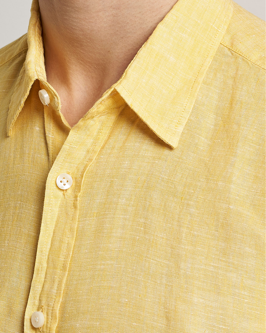 Mies | Kauluspaidat | BOSS BLACK | Liam Linen Shirt Bright Yellow
