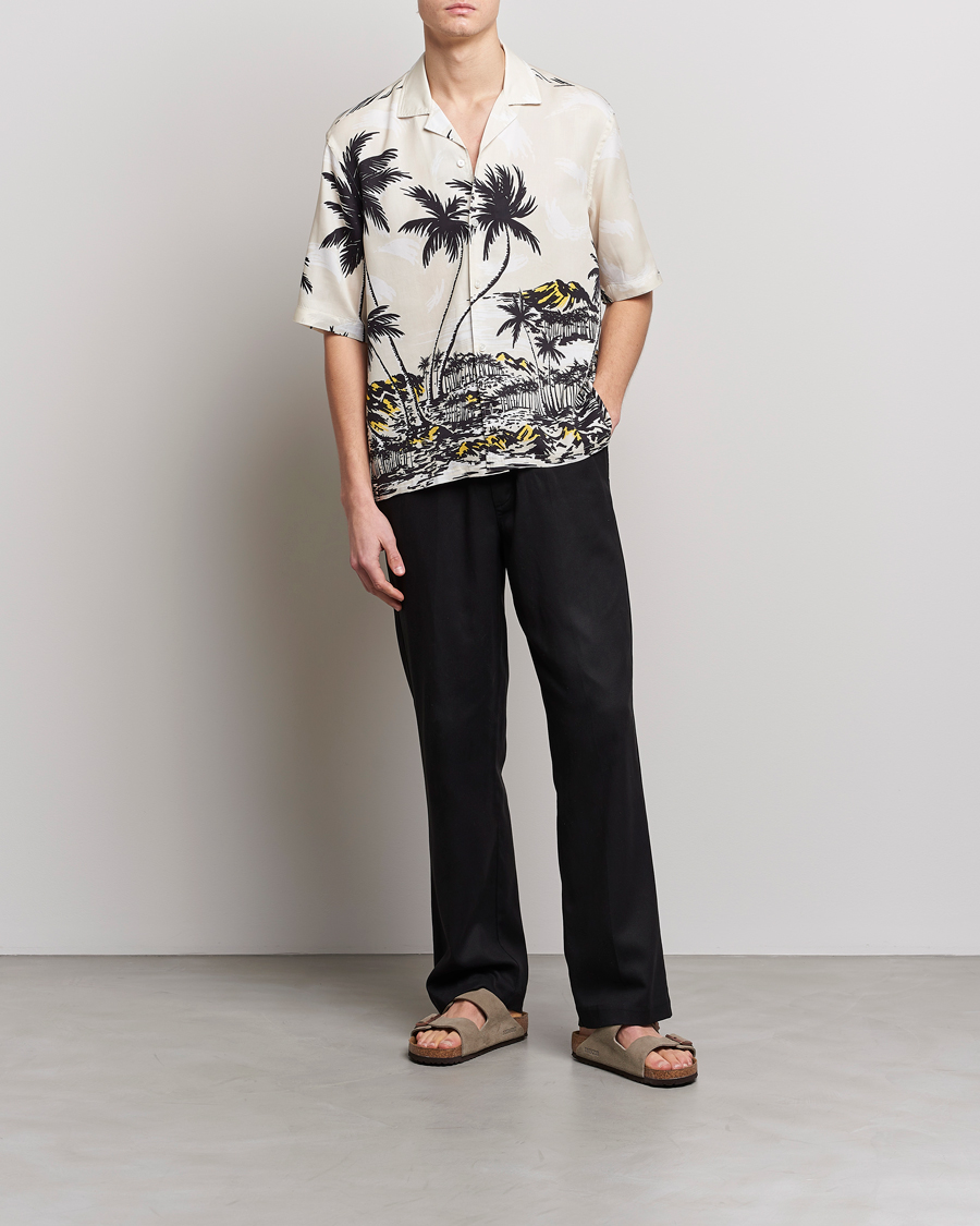 Mies | Kauluspaidat | BOSS BLACK | Lars Printed Resort Collar Shirt Open White