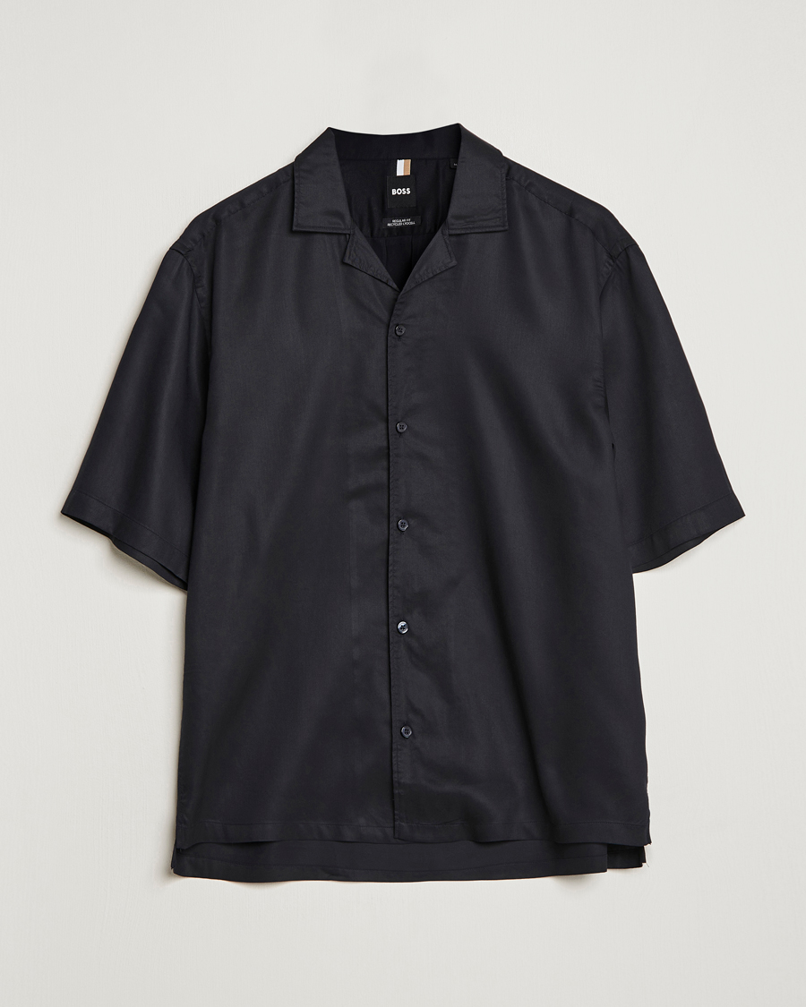 Mies | Kauluspaidat | BOSS BLACK | Lars Resort Collar Short Sleeve Black