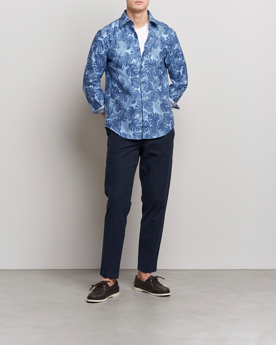 Mies | Housut | BOSS BLACK | Kane Cotton/Linen Drawstring Trousers Dark Blue