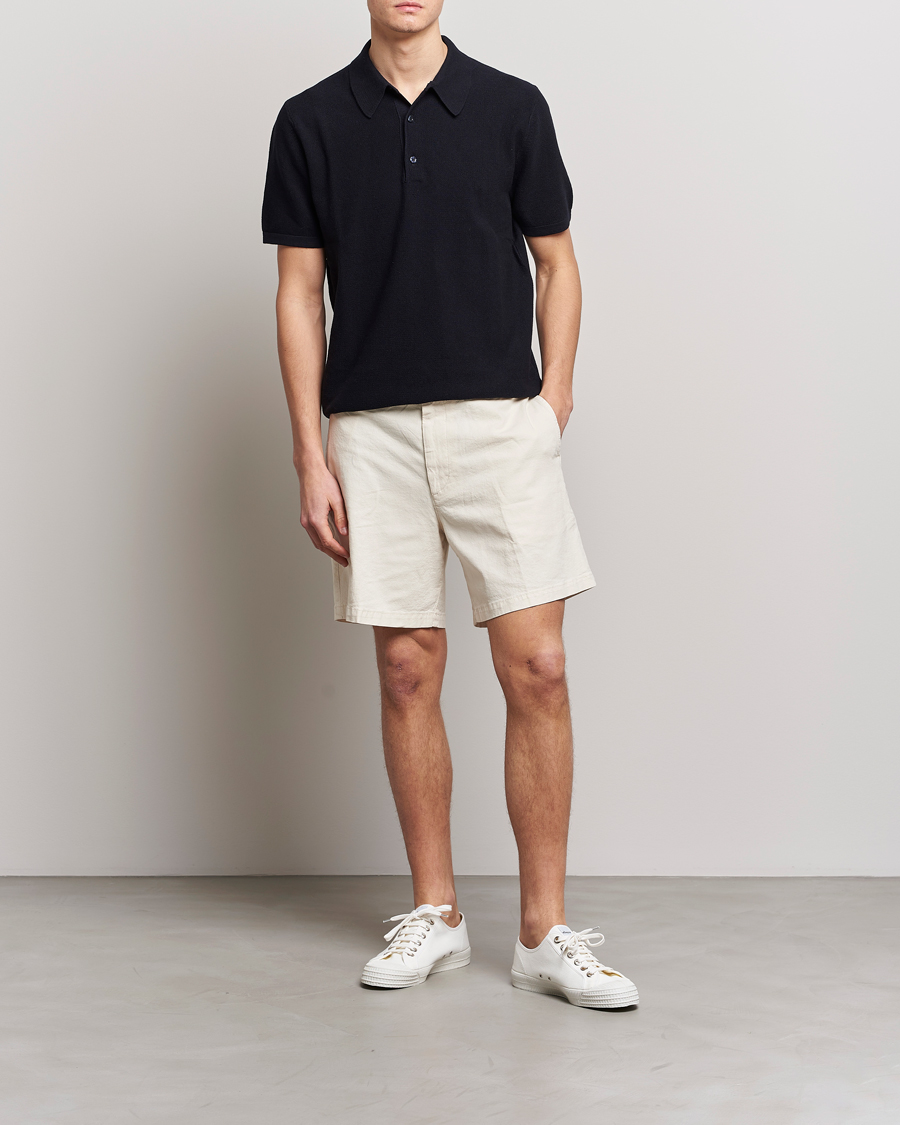 Mies | Shortsit | BOSS BLACK | Karlos Cotton/Linen Shorts Open White