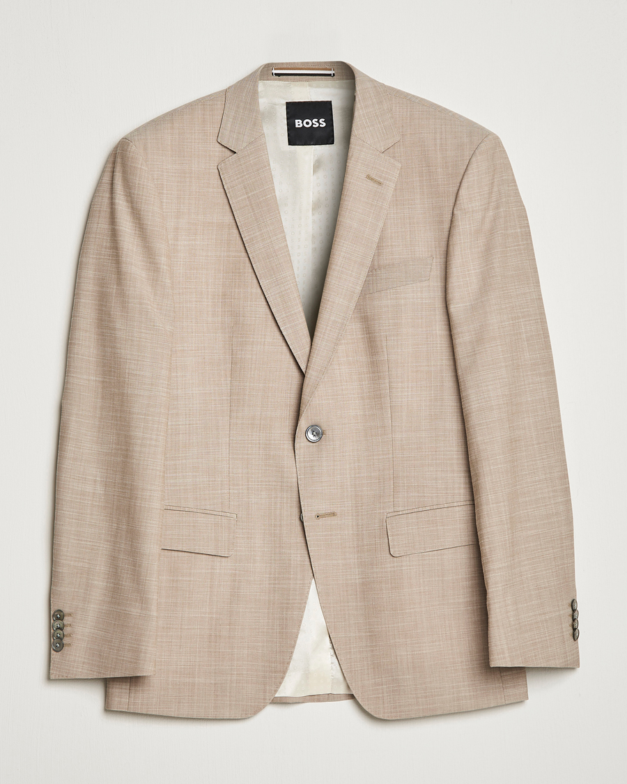 Mies | Pikkutakit | BOSS BLACK | Huge Wool/Cotton Blazer Light Beige