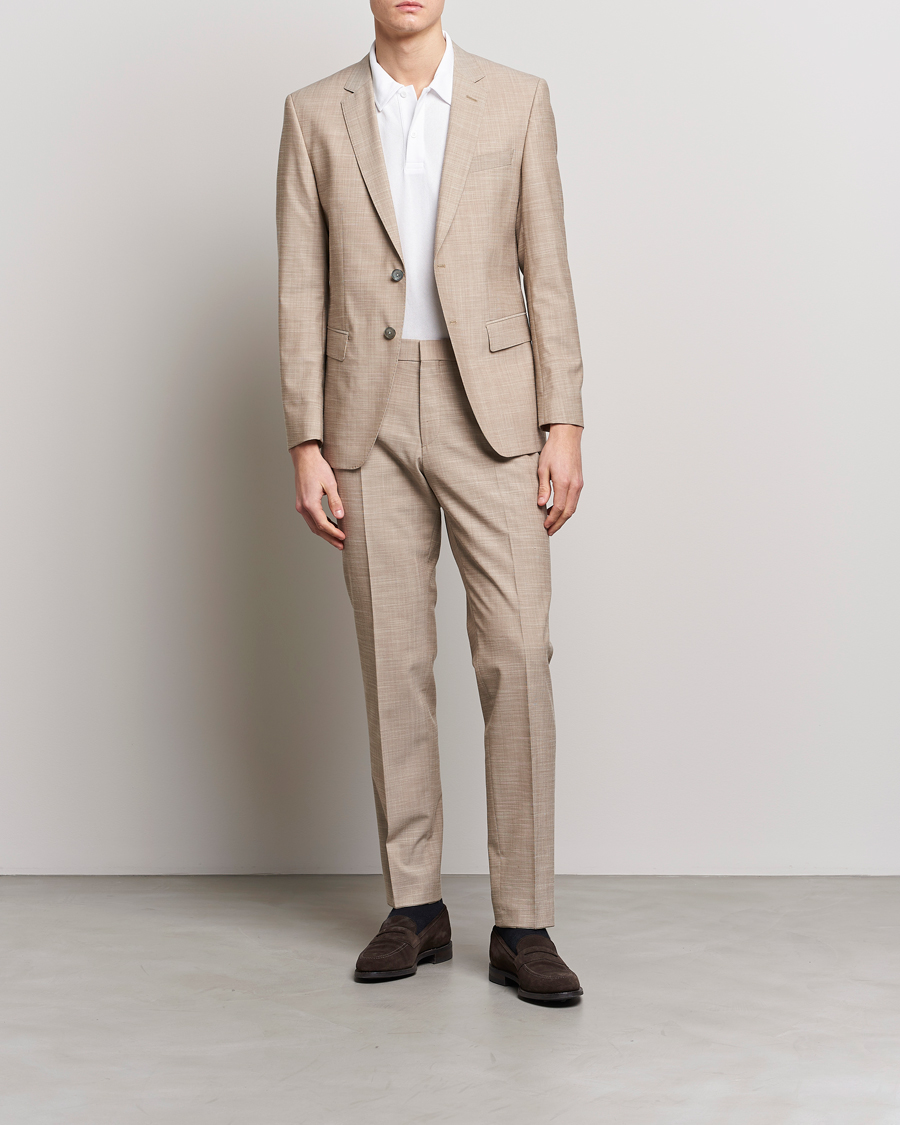 Mies | Pikkutakit | BOSS BLACK | Huge Wool/Cotton Blazer Light Beige