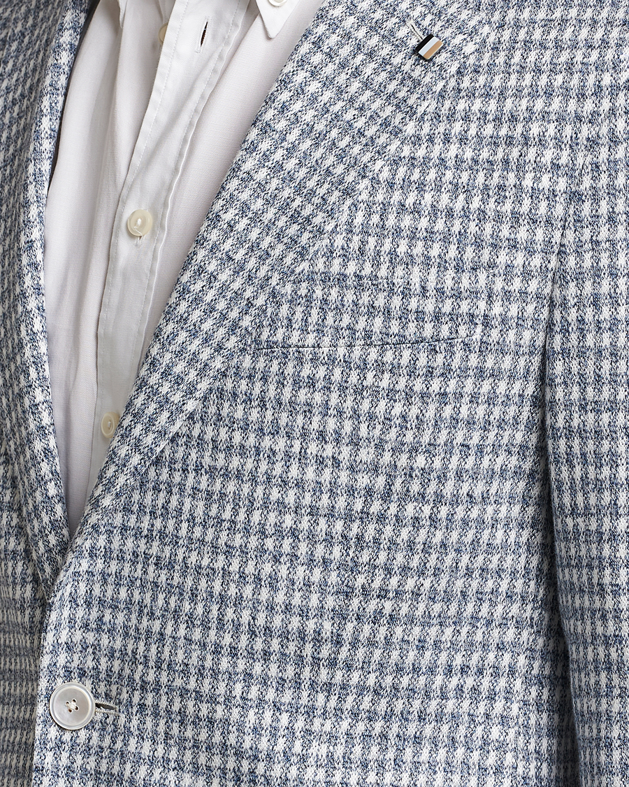 Mies | Pikkutakit | BOSS BLACK | Hanry Linen/Cotton Structured Blazer Open Blue