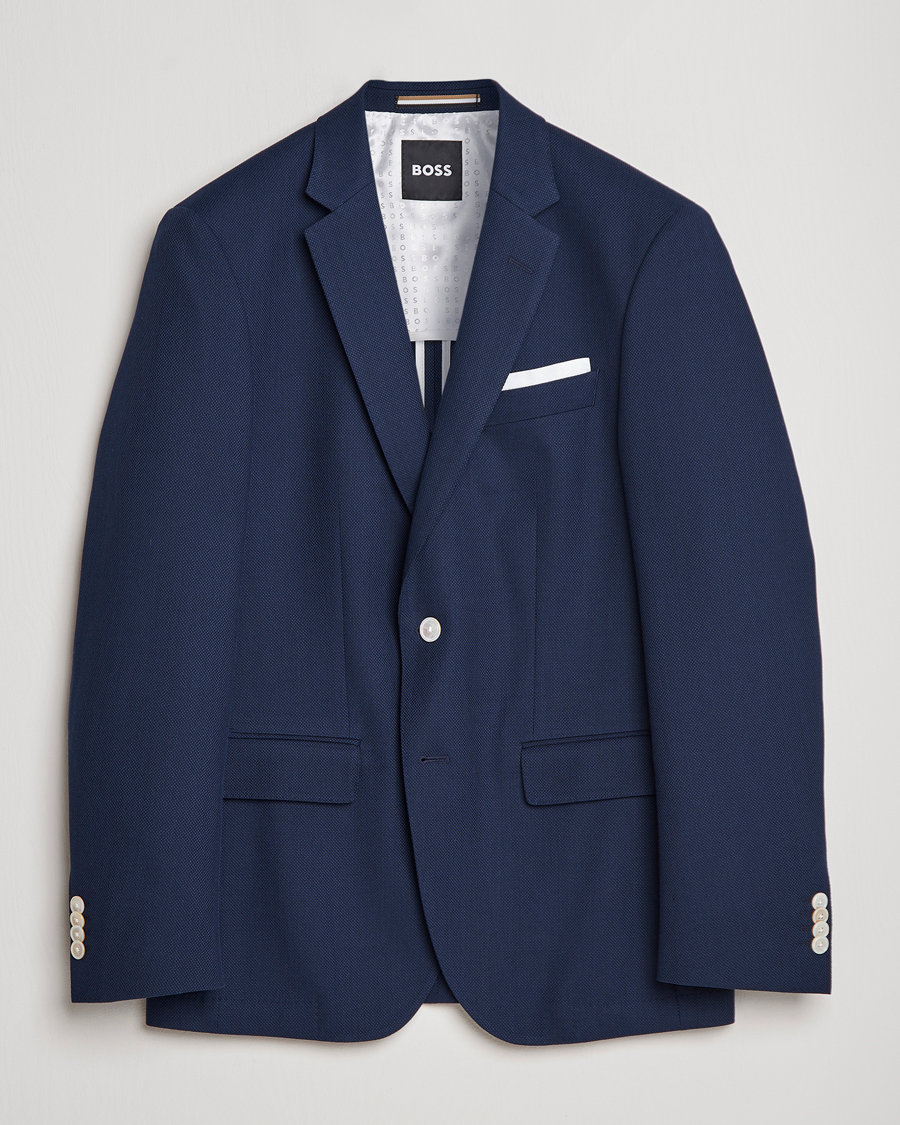 Mies | Pikkutakit | BOSS BLACK | Hutson Wool/Cotton Club Blazer Dark Blue