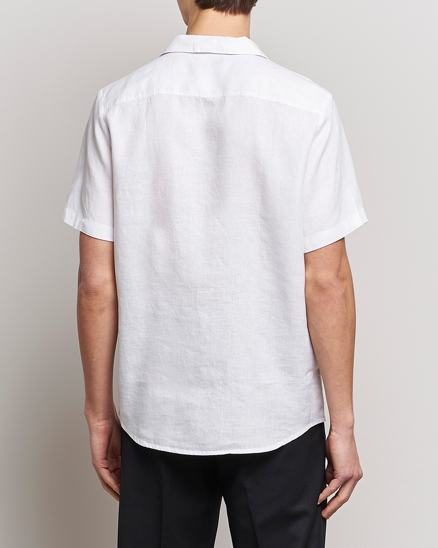 Mies | Kauluspaidat | HUGO | Ellino Short Sleeve Linen Shirt Open White